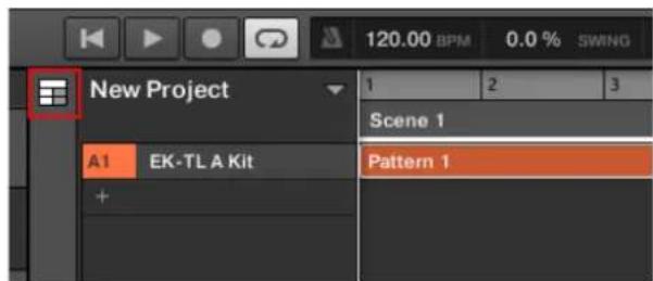 NATIVE INSTRUMENTS Maschine Jam - Basculer entre l'affichage Ideas et l'affichage Song - 1