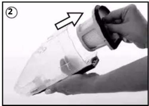 BISSELL Pet Hair Eraser 1987N - Sådan rengøres filteret: - 1