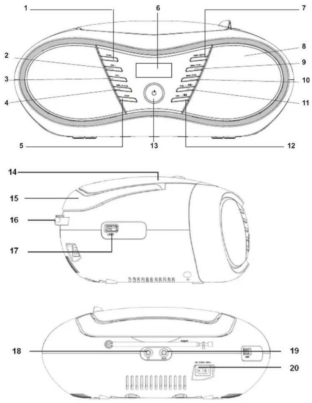 BIGBEN INTERACTIVE CD 58 NMP 3 USB - Battery power - 1