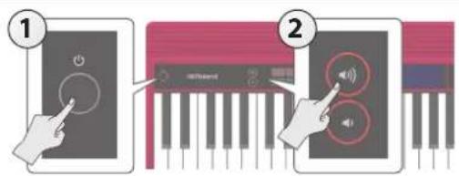 ROLAND GO:KEYS GO61K - Mise sous/hors tension - 1