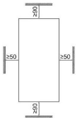 AEG DDLT PinControl 24 - Minimumafstanden - 1