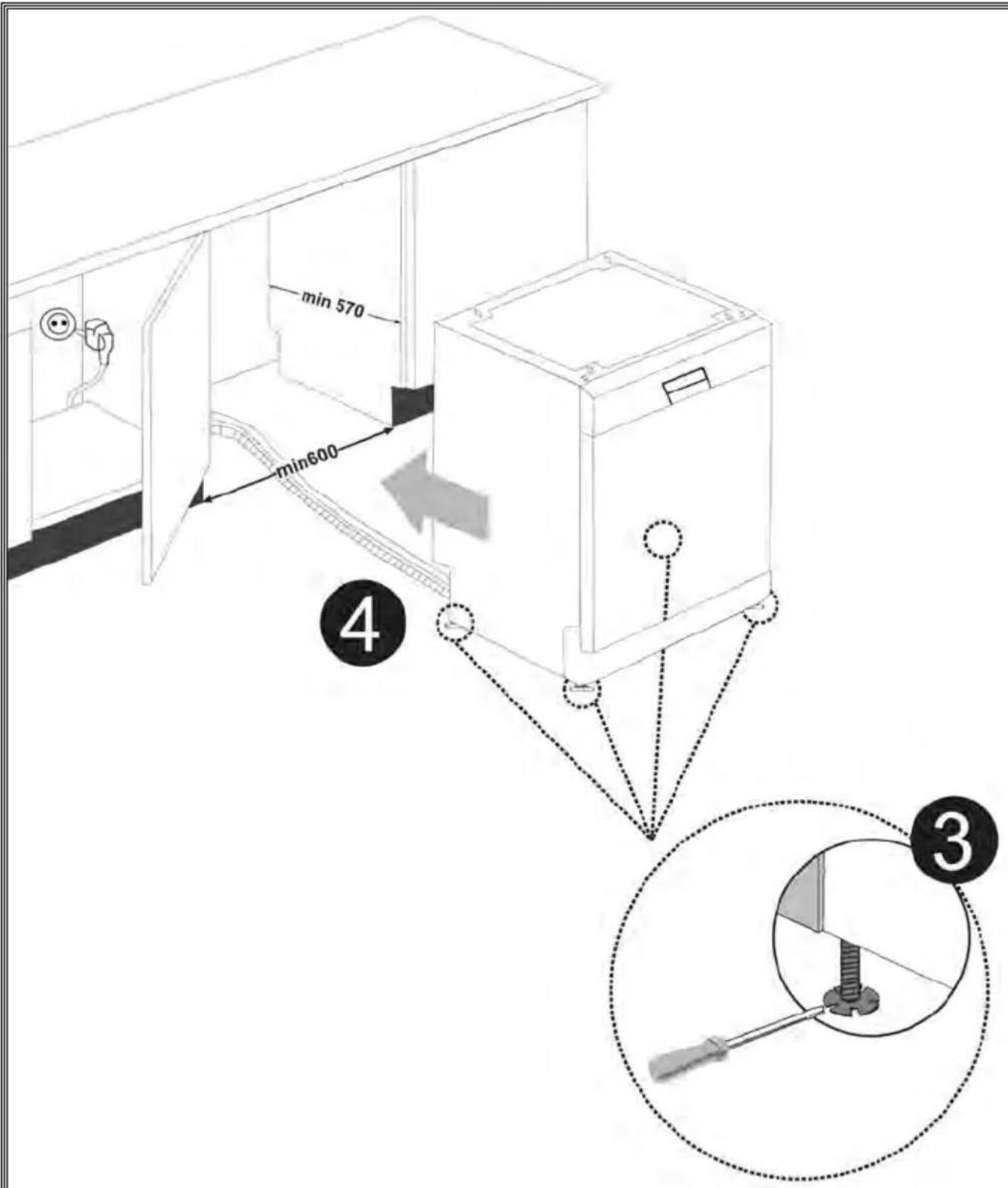 FUNIX FDW112A - Installation sous un plan de travail - 2