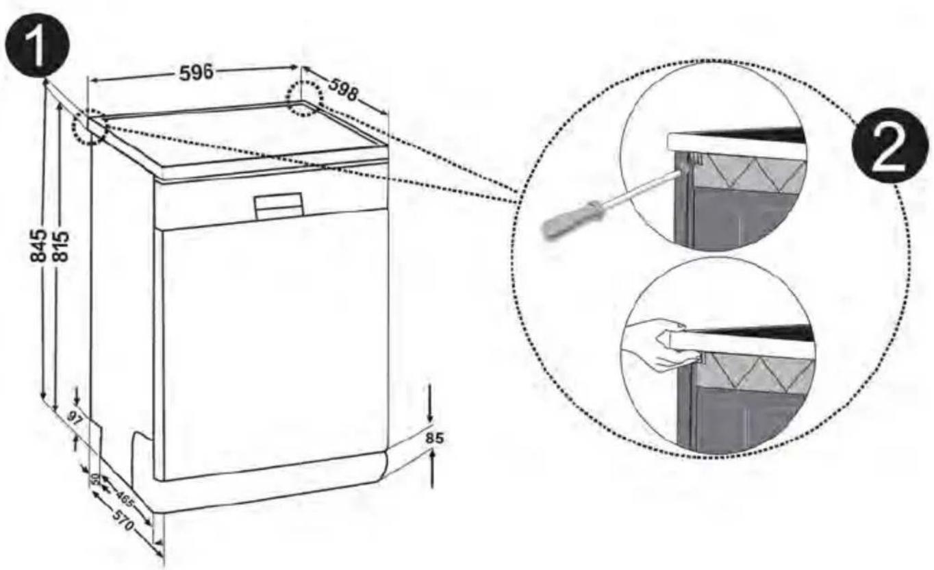 FUNIX FDW112A - Installation sous un plan de travail - 1