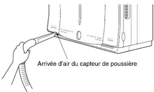 Arrivée d'air du capteur de poussière