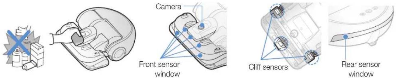 SAMSUNG VR20J9010UR - Cleaning the sensors and the camera - 1