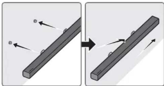 SAMSUNG HWM360 - Aliniati Linie centrală de peşablonul de hàrtie cu centrul televizorului (dacă montațișistemul Soundbar sub televizor), apoi fixați Ghidaj de montare pe perete pe perete適用and bandă adezivă. - 7