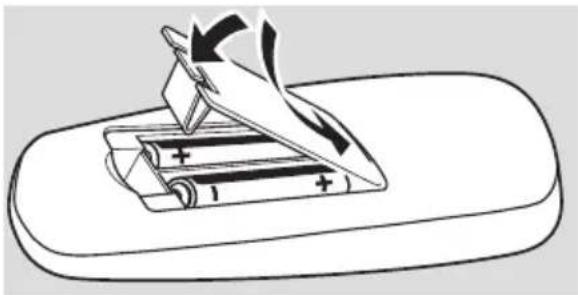 PHILIPS MC122 - Installation des piles dans la télécommande - 1