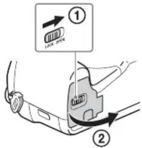 SONY Cybershot DSCRX10 IV - Vlození bloku akumulátorú - 1