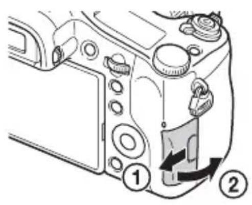 SONY Cybershot DSCRX10 IV - Memóriakártya behelyezése (kūlön megvásárolható) - 1