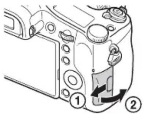 SONY Cybershot DSCRX10 IV - Vkladanie pamătovej karty (predáva sa osobitne) - 1