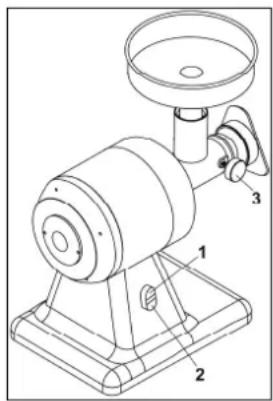 BARTSCHER A370350 - 8) Bouton d'arrêt (uniquement mod.AB.22/AE - TR.22/TE - TR22/C Reverse) - 1