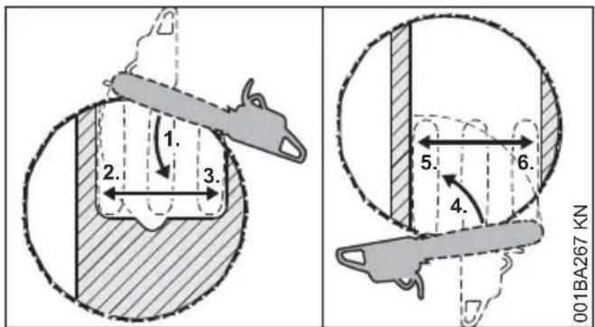 STIHL MS 211 - Taglio di abbattimento con fascia di sostegno (alberi inclinati in avanti) - 3