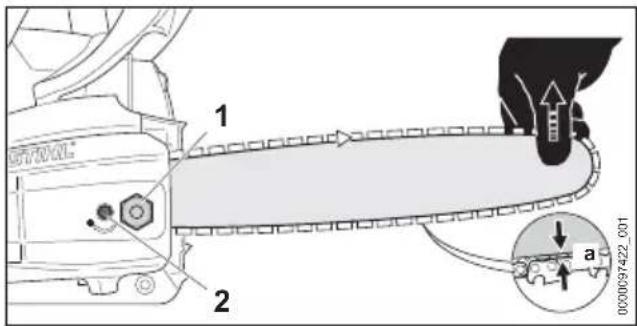 STIHL MS 171 - Tension de la chaîne - 1