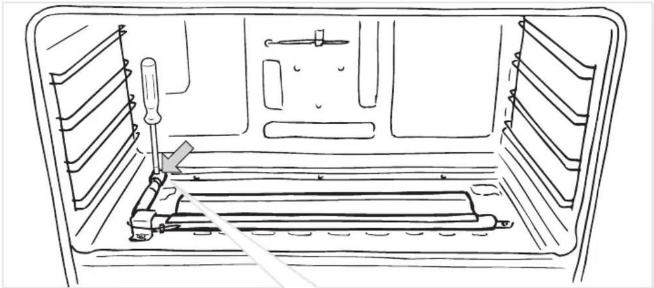 DELONGHI PGVX 965 GHI - OPERATIONS TO BE EXECUTED FOR THE REPLACEMENT OF THE INJECTOR OF THE OVEN BURNER - 3