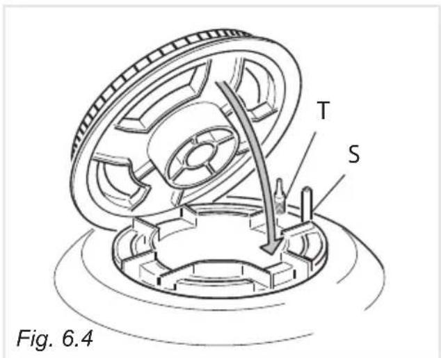 DELONGHI PGVX 965 GHI - CORRECT REPLACEMENT OF THE TRIPLE RING BURNER - 3