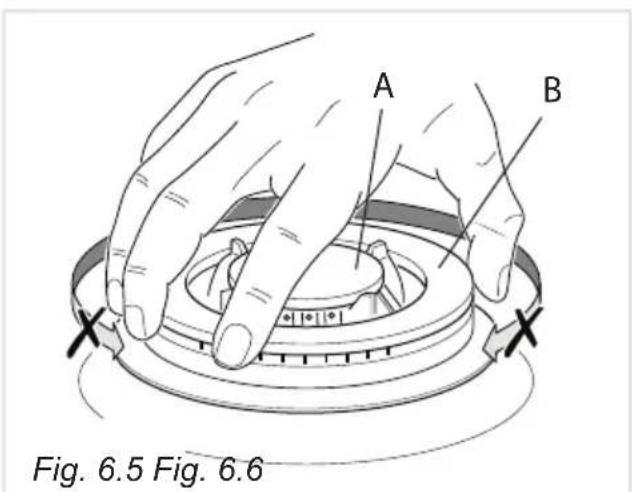 DELONGHI PGVX 965 GHI - CORRECT REPLACEMENT OF THE TRIPLE RING BURNER - 4