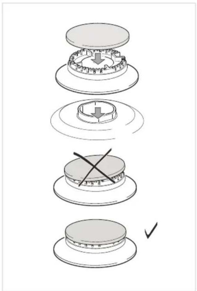 DELONGHI PGVX 965 GHI - MISE EN PLACE CORRECTE DE BRULEUR A TRIPLE COURONNE - 2