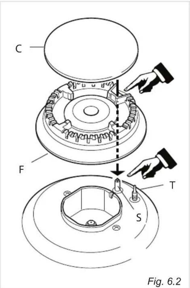 DELONGHI PEMX 965 A - CORRECT REPLACEMENT OF THE TRIPLE RING BURNER - 1