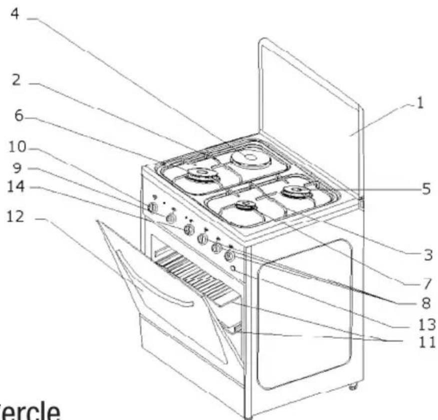 VALBERG VALCM6031CMBET - DESCRIPTION DE LA CUISINIÈRE - 1