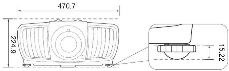 BENQ LK970 - Projector dimensions - 2