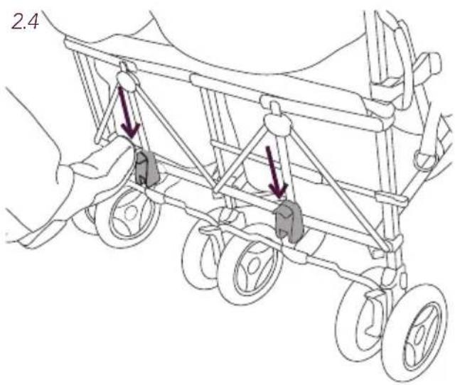 Silver Cross Pop Duo - CAUTION: Check the wheel is secure by pulling gently downwards. - 1
