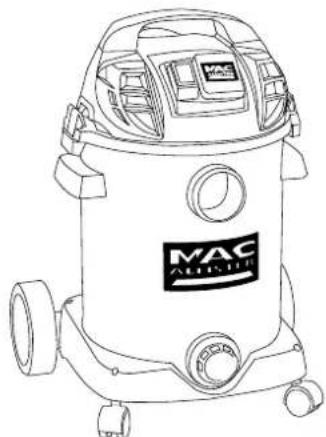 MAC ALLISTER MWDV1400IX - Aspirateur cuve inox eau et poussières 25L - 1400W - 1
