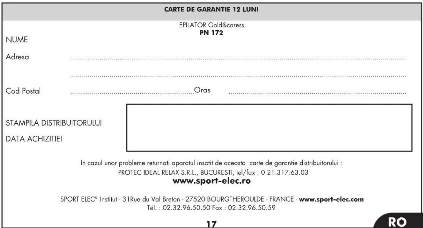 SPORT ELEC Gold & Caress PN172 - Mod de utiliser - 19