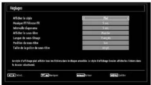SABA LED26V11 - Réglages du navigateur média - 1