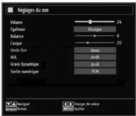 SABA LED26V11 - Confi guration des parametes sonores - 1