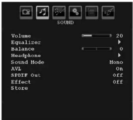 SABA L22V884 - Sound Menu - 1