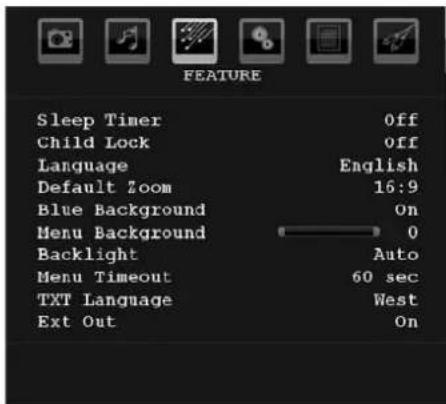 SABA L22V884 - Feature Menu - 1