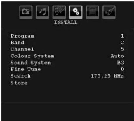 SABA L22V884 - Install Menu - 1