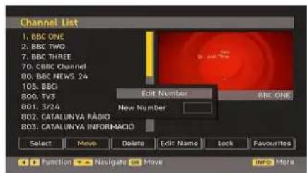 SABA CLS16V4 - Moving the channels in the channel list - 1