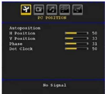SABA CLS16V4 - PC Position Menu - 1