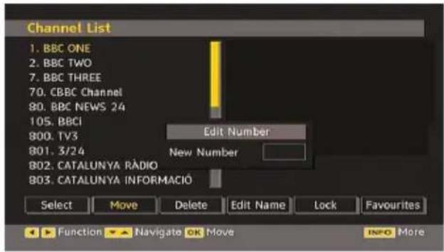 SABA SCB1910VX - Moving the channels in the channel list - 1