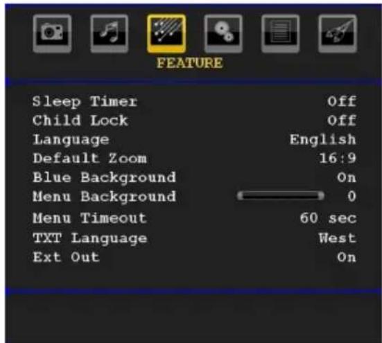 SABA SCB1910VX - Feature Menu - 1