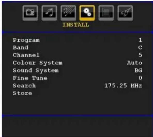 SABA SCB1910VX - Install Menu - 1