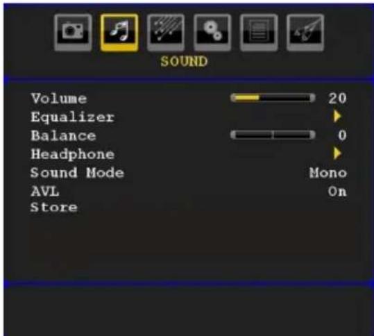 SABA SCB1910VX - Sound Menu - 1