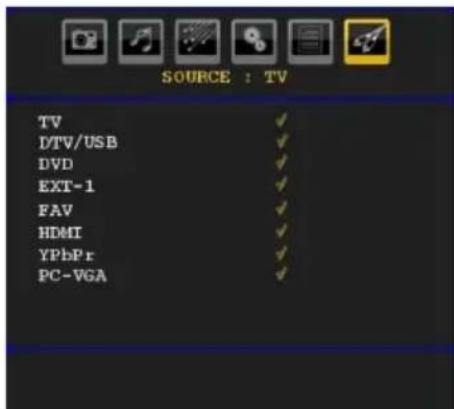 SABA SCB1910VX - Source Menu - 1
