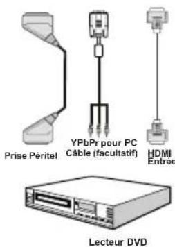 GRANDIN LC40R - Connexion du téléviseur à un lecteur de DVD - 1