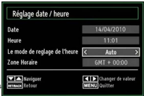 GRANDIN LC40R - Configurer le réglage Date/Heure - 1