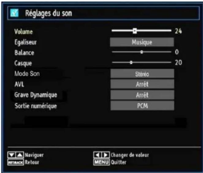 GRANDIN LC40R - Configuration des paramètres sonores - 1