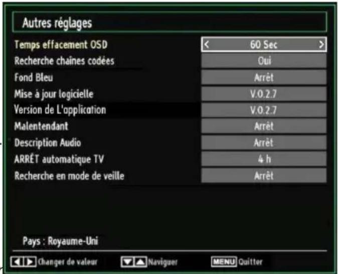 GRANDIN LC40R - Configuration des autres réglages - 1