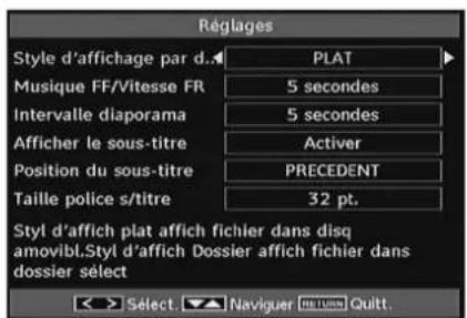GRANDIN L19V99S - Réglages du navigateur média - 1