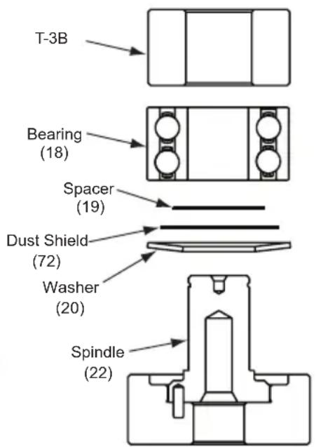 Mirka MR38CV - Spindle, AirSHIELD™ and Balancer Shaft Assembly: - 2
