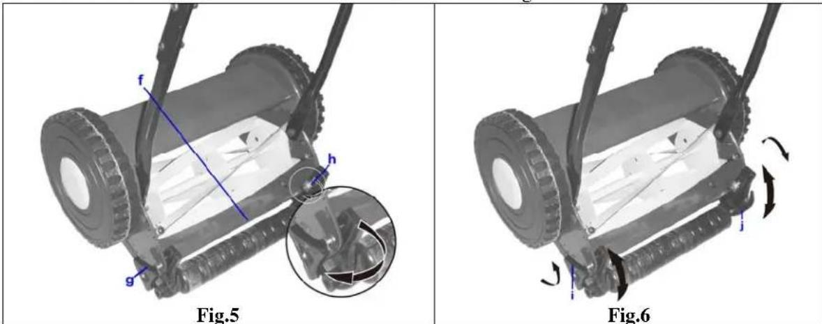 Ribiland PRTM300 RazerB300M - 4.5- Setting the cutting height (Fig.6) - 1
