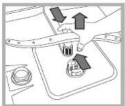 INDESIT DFG 262 NX EU - Limpar os braços aspersores - 2