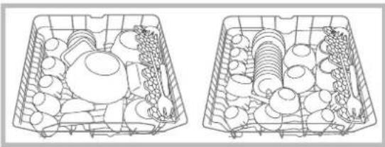 INDESIT DFG 262 NX EU - Esempi di caricamento cesto superiore - 1