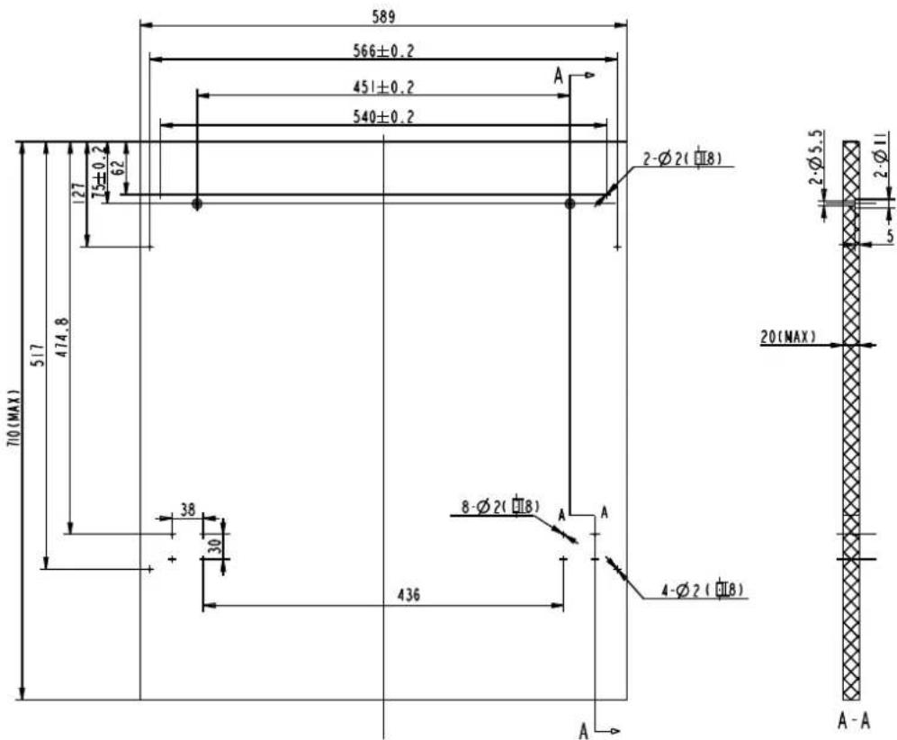 FAGOR LVF68ITA - Dimensoes e instalacao da porta doovel - 1