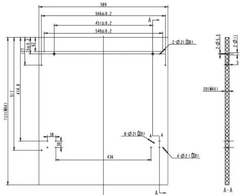 FAGOR LVF63ITB - - A diszpanel méretiés felszerelése - 1